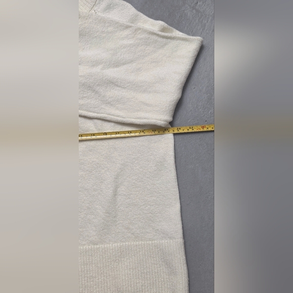 Banana Republic Sz L Oat Cream Mock Neck Boxy Sweater Wide Sleeve Cotton Blend - Picture 15 of 16